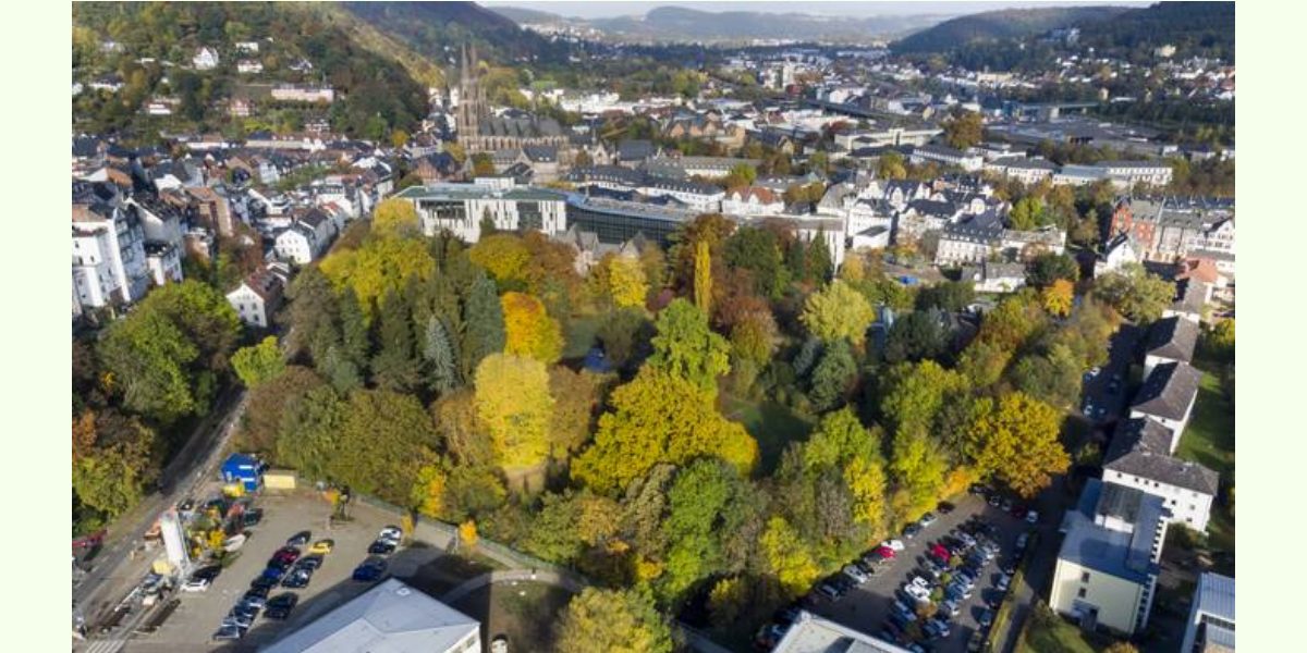 Luftbild des Alten Botanischen Gartens