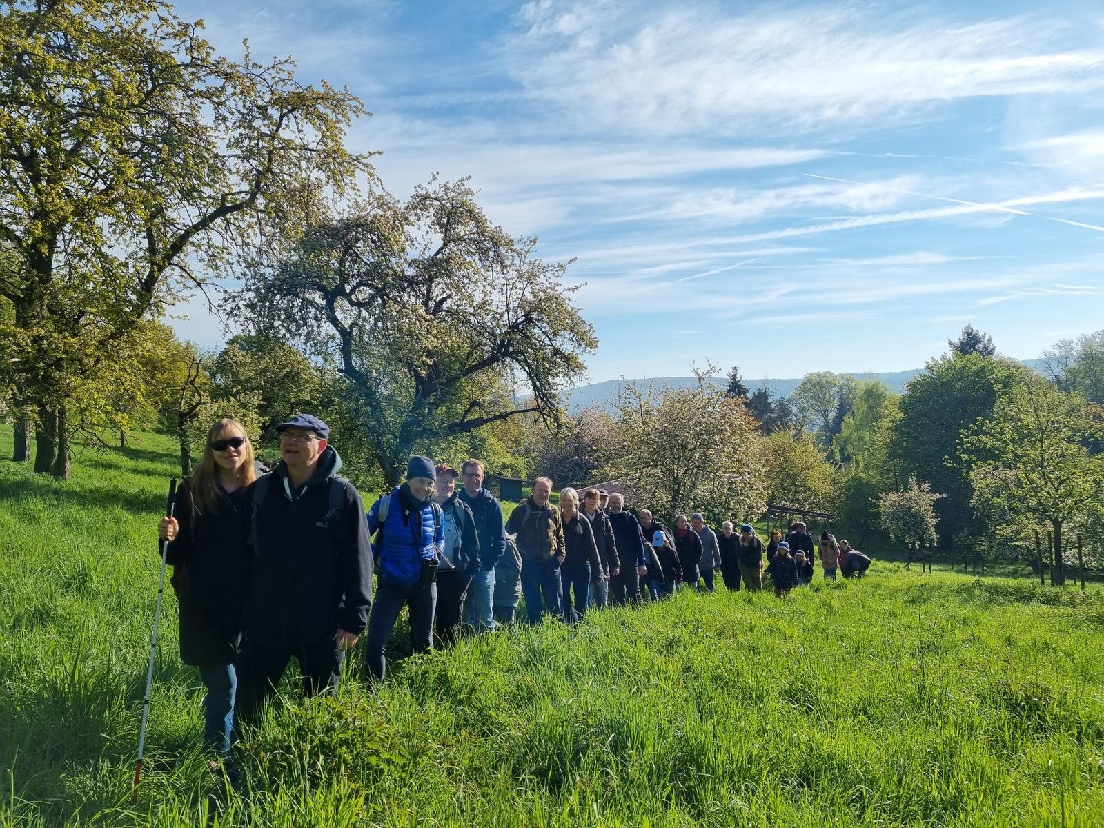 Exkursionsgruppe auf einer Wiese